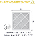 MervKing 12x12x1 Air Filter Actual Size: 11.7" x 11.7" x 0.75" MERV 8 MPR 600-700 | MADE IN USA | 6-Pack | Pleated HVAC AC Furnace Replacement