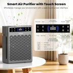 Air Purifiers for Home Large Room, Cover Up to 3000 Ft² with Air Quality Monitor and Timer, HEPA Filter Air Purifier for Bedroom with Fragrance, Air Cleaner for Dorm Room, Office - Grey