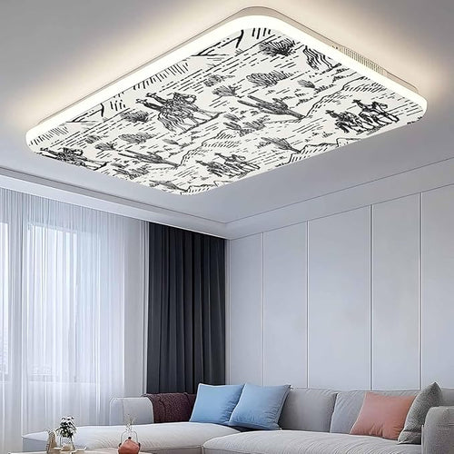 1 Pack Fluorescent Light Cover, Western Cowboys Light Covers for Ceiling Lights, Vintage Desert Canyon Cactus Horseshoe Magnetic Lights Filters Ceiling Shade for Classroom/Office - 4 x 2 Feet