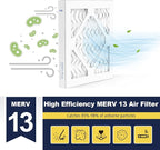 8×8×1 MERV 13 Furnace Air Filters - HVAC/Furnace AC Filter Replacement (Actual Size 7.75x7.75x0.75) - Pleated Dust Defense Air Conditioner Filters for Home Office (2 Pack)