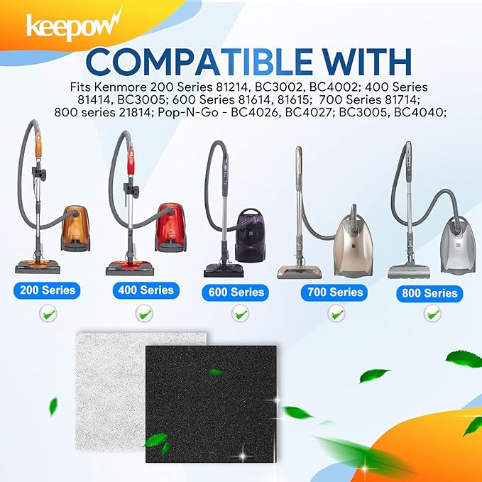KEEPOW CF-1 Hepa Filter Replacement Compatible with Kenmore Sears Progressive CF-1, Progressive & Whispertone, Panasonic Models, Including 86883, 86880, 20-86883, 2086883, 8175084, 8 Pack