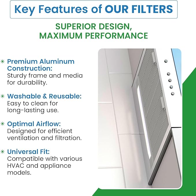 Filter Everything Replacement Aluminum Filter Compatible With nVent, Pentair, Hoffman, McLean 10100090, 10100090sp, 10-1000-90, 10 1000 90, 10100090h, 89057620-8 x 9 x 3/8-1-Pack