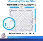 Filter King 16x22.25x0.5 Air Filter | 4-PACK | MERV 8 HVAC Pleated A/C Furnace Filters | MADE IN USA | Actual Size: 16 x 22.25 x 0.5"
