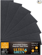 4x10 Inch Air Vent Filters Activated Charcoal Carbon, Thickened Filter Premium Floor Pre-Filter Work in Indoor Home Purifier, Air Conditioner 4" x 10" 6-Pack (Black) ULTRA GREEN