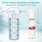 SimPure 5 Micron 10" x 2.5" String Wound Sediment Whole House Water Filter Cartridge for Well Water, Replacement Filter Cartridge for Housing DB1025 AP110 (20 Pack)