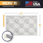 BNX TruFilter 16x25x1 Air Filter MERV 11 (4-Pack) - MADE IN USA - Allergen Defense Electrostatic Pleated Air Conditioner HVAC AC Furnace Filters for Allergies, Dust, Pet, Smoke, Allergy MPR 1200 FPR 7