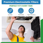 Filter Everything Electrostatic Furnace Filter – Washable Permanent HVAC Filter – 12” x 25” x 1” – MERV 9 – Reusable Air Filter with Durable Aluminum Frame
