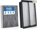 Engine+Cabin Air Filters Fit for 2016-2018 Kia Sorento L4 2.0L, 2016-2020 Sorento L4 2.4L, 2016-2020 Sorento V6 3.3L Engine Air Filter Replacement Accessories CF12161 CA11943