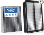 Engine+Cabin Air Filters Fit for 2016-2018 Kia Sorento L4 2.0L, 2016-2020 Sorento L4 2.4L, 2016-2020 Sorento V6 3.3L Engine Air Filter Replacement Accessories CF12161 CA11943