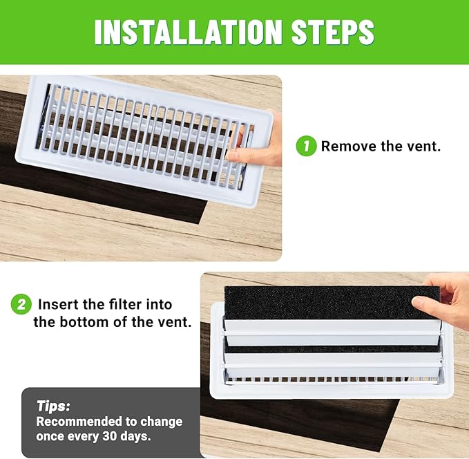 4"x10" Activated Carbon Air Vent Filters for Home, Floor Vents Filters, AC Vent Filter,Floor Registers Filters,10 Pcs Charcoal Vent Filter Home