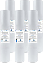 10 Micron Sediment Filter - Whole House Water Filter Cartridge - 4.5 x 20-inch Replacement - Compatible with All Whole House Water Filter System - (20 X 4.5, 6 Count)