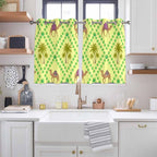 2 Panel Kitchen Cafe Curtains, Desert Sand Camels Sunlight Filtering Nature Air Through, Window Decor Tier Curtains for Living Room 104W x 52L inch Palm Trees Tropical Plants Polka Dot Yellow