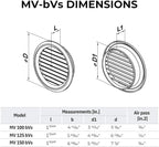 VENTS-US - 4" White Round Plastic Vent Cover with Built-in Insect Screen Mesh and Flange for Air Supply or Exhaust Air Applications - Compatible with 4 Inch Diameter Ducts (6-Pack)