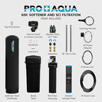 PRO+AQUA PRO-SCI-S80E Whole House Water Filter & Softener Bundle | 80,000 Grain Capacity | Removes Chlorine, Sediment, VOCs, Calcium & Magnesium | Ideal for 4–6 Bathrooms | High-Capacity, High-Flow