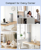 Afloia Air Purifiers for Home Bedroom Large Room Up to 1076 Ft², 3-Stage Filter Cleaner Odor Eliminator, Remove Pets Dust Dander Hair Allergy Mold Pollen Smoke Smell, Quiet 22 dB, 7 Colors Night Light