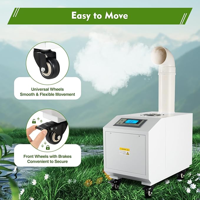 Agricultural Ultrasonic Humidifier, 3kg/h Fog Output Commercial Humidifier, 300W 110V for Large Volume Automatic Mist Cooling Sprayer Airflow for Warehouse Greenhouse Garden