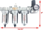 1/2" NPT MID FLOW 4 Stages Filter Coalescing Desiccant Dryer Regulator System For Compressed Air Lines, Poly Bowls, Great For Paint Spray And Plasma Cutter (AUTO DRAIN)