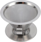 SIXRUN Portable Stainless Steel Cone Coffee Filter, Optimal Extraction for Travel, Business and Camping with 300 Mesh Filtering Capacity