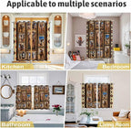 2 Panel Kitchen Cafe Curtains, Wildlife Camels Sunlight Filtering Nature Air Through, Home Decor Window Covering Tier Curtains for Living Room 104W x 84L inch Deserts Animals Brown Geometric Rustic