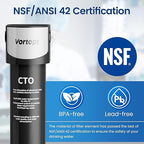 Vortopt Under Sink Water Filter System,NSF/ANSI 42 Certified Water Purifier,28000 Galloons Large Flow Flux,Reduces PFOA/PFOS,Chlorine,Bad Odors,Direct Connect to Kitchen Faucet (Black-Q5-C2-28000GAL)