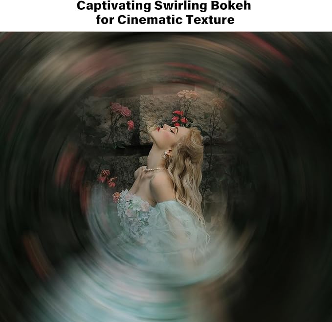 Walking Way 58MM Whirlpool Camera Effects Filter, Tunnel Vision Spiral Halo Prism Lens Filter with Vortex and Circular Halo Frame Effect for Camera Lens