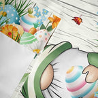 Easter Gnomes Curtain Valances for Windows, Kitchen Valance Window Treatment, Spring Watercolor Eggs Flower Wood Grain Light Filtering Block Curtains for Bathroom/Bedroom/Living Room 42'' x 18''