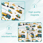 4 Pcs Fluorescent Light Covers for Ceiling Lights Seamless Construction Vehicles Cranes Excavators Trucks Bulldozers Decorative Magnets Light Filters for Office Home Classroom Must Haves 4’ x 2’