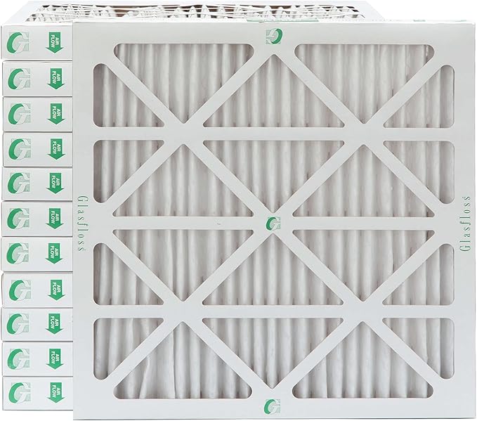 Glasfloss ZL 24x24x2 MERV 13 (FPR 10) 2" Inch Air Filters for AC and Furnace. Case of 12. Actual Size: 23-3/8 x 23-3/8 x 1-3/4