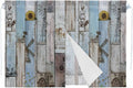 Blue Grey Wooden Magnetic Double Layer Car Window Shades,Side Window Curtains for Blackout/Breathable Mesh View,Farmhouse Barn Sunflowers Retro Privacy Sun Shades for Heat/UV Protection 26x20in 1pcs