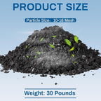 Timgle Bulk Water Air Filter Activated Charcoal Coconut Hull Granular Activated Carbon 10-18 Mesh Water Distiller Charcoal Filters Media for Filtration(30 Lbs)