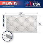 BNX TruFilter 14x25x1 Air Filter MERV 13 (6-Pack) - MADE IN USA - Electrostatic Pleated Air Conditioner HVAC AC Furnace Filters for Allergies, Pollen, Mold, Bacteria, Smoke, Allergen, MPR 1900 FPR 10