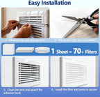 MERV 13 Cut to Fit Air Filter Material, 23 Sq Ft (29.5"x112") Polyester Filter Roll with Adhesive Hook Tape, Captures 0.3 Microns Dust Pet Dander Allergens for HVAC Furnace Ceiling Vents