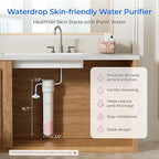 Waterdrop BFU1 Water Filter for Bathroom for Face Care, Soft Water, Strontium-enriched, Reduce 99.9% of Harmful Substance in Bathroom Sink Faucet, Reduces Skin Redness and Irritation