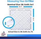 Filter King 38.5x65.5x1 Air Filter | 4-PACK | MERV 8 HVAC Pleated A/C Furnace Filters | MADE IN USA | Actual Size: 38.5 x 65.5 x .75"