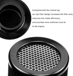 RYANSTAR 76mm 3" High Flow Round Tapered Cone Cool Air Filter Cleaner with Top Filter Design Short 163mm tall Black