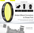 Astromania Telescope Filter, Planetary Filter with Metal Frame for Astronomical Telescope Eyepiece, 2 Inch Telescope #8 Yellow Color Filter for Enhancing Contrast in Lunar Planetary Observation