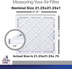 Filter King 21.25x21.25x1 Air Filter | 4-PACK | Carbon MERV 8 HVAC Pleated A/C Furnace Filters | MADE IN USA | Actual Size: 21.25 x 21.25 x .75"