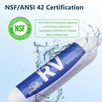RV Water Filter - Inline Water Filter with Flexible Hose Protector - NSF & ANSI 42 Certified - Camping Essentials for Reducing Odors, Bad Taste, Chlorine and Rust（2 Pack）