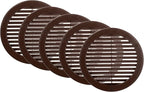 Vent Systems 6" Inch (Opening Dimensions) - Pack of 5 - Brown Soffit Vent Cover - Plastic Round Air Vent Grille - Built-in Mesh Screen - HVAC Register Louver for Bathroom, Home, Kitchen