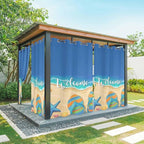 Summer Outdoor Curtains for Patio Beach Slippers Plumeria Waterproof Outside Curtains with Grommet Top Weatherproof Curtain for Cabana Pergola Gazebo, 2 Pack, 54" W x 84" L