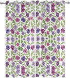 Flowers Outdoor Curtains for Patio Summer Floral Pastoral Farmhouse Plant Waterproof Outside Curtains with Grommet Top Weatherproof Curtain for Cabana Pergola Gazebo, 2 Pack, 54" W x 108" L