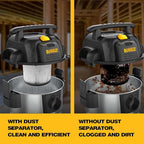 Dewalt Dust Separator with 10 Gal Stainless Steel Tank, 99.5% Efficiency Cyclone Dust Collector, High-Performance Cycle Powder Collector Filter, Dust Cyclone Collector, DXVCS003