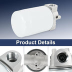 10 Micron Hydraulic Oil Filter Assembly, Spin-On Design, Return Line Filter with Indicator Port, 20 GPM Flow Rate, 200 PSI, 3/4" NPTF Port, Replace# 221006