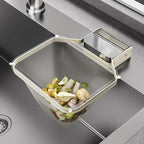 Sink Food Strainer, Suction Cup Drain Basket, Easy Filter with Mesh Bags, Practical Kitchen Waste Tool, Minimal Foldable Design, Scrap Catcher for Disposal