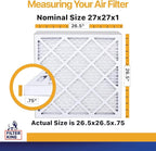 Filter King 27x27x1 Air Filter | 4-PACK | MERV 13 HVAC Pleated A/C Furnace Filters | MADE IN USA | Actual Size: 26.5 x 26.5 x .75"