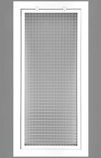 HVAC Premium 10" x 26" Cube Core Eggcrate Return Air Filter Grille for 1" Filter - Aluminum - White [Outer Dimensions: 12.5"w X 28.5"h]