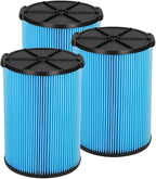Nispira VF5000 3-Layer High-efficiency Replacement Filter Compatible with Ridgid Wet/Dry Vacs Vacuum 72952 5-20 Gallons WD1450 WD0970 WD1270 WD09700 WD06700 WD1680 WD1851 RV2400A. 3 Packs