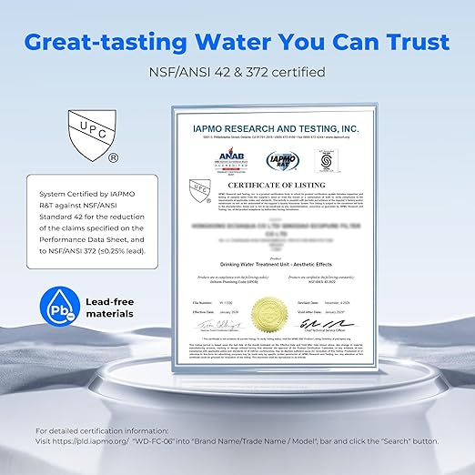 Waterdrop Water Filter for Sink Faucet, 360° Rotating Stainless Steel, NSF Certified Water Purifier for Kitchen Sink, 3 Months Long Lasting Tap Water Filter, Reduce Chlorine, 1 Filters