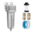 NANPU Industrial Grade Heavy Duty Particulate Filter, Metal Bowl, Suitable for Paint Spray (1/2" NPT, Manual Drain)