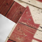 Canada Curtain Valances for Windows, Kitchen Valance Window Treatment, Red Maple Leaf Flag Vintage Farmhouse Wooden Grain Light Filtering Block Curtains for Bathroom/Bedroom/Living Room 42'' x 12''